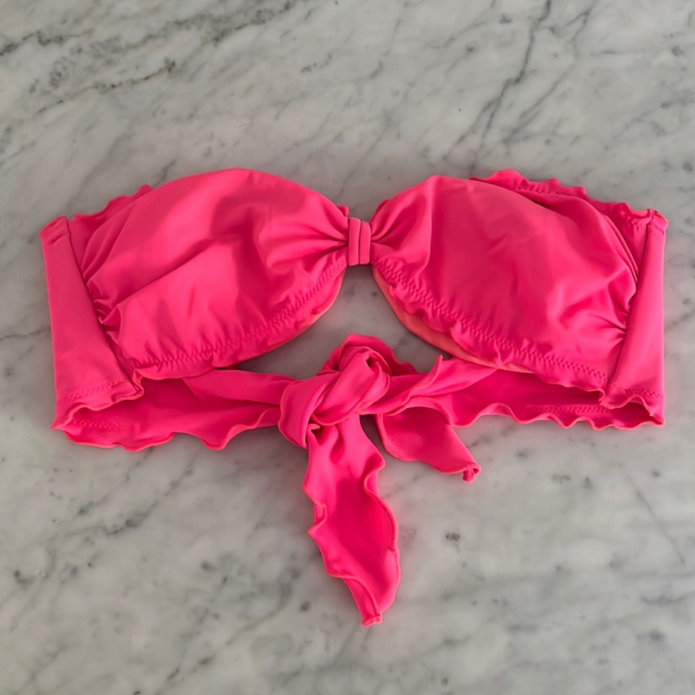 Victoria’s Secret Coral Strapless Bikini Top Medium